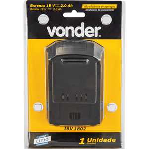 Bateria 18 V, íons de lítio, linha intercambiável, 2 Ah, IBV 1802 VONDER