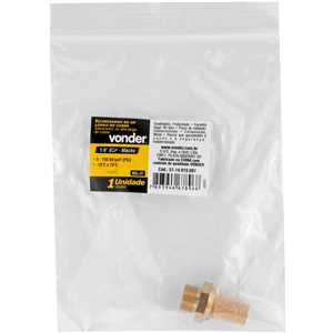 Silenciador de ar comprimido, longo, em latão, rosca 1/8" BSP, VONDER