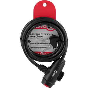 Cadeado para bicicleta, 150 cm, com chave, NOVE54