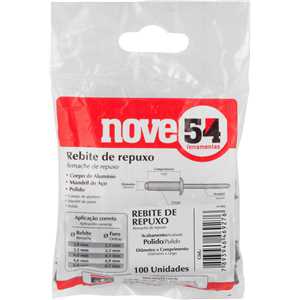 Rebite de repuxo 2,4 mm x 8,0 mm, pacote com 100 peças NOVE54