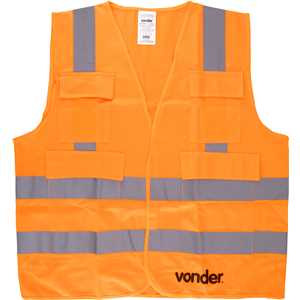 Colete refletivo tipo blusão, com bolso, laranja, CV 107 VONDER