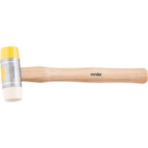 Martelo 28 mm, borda intercambiável, nylon/poliuretano, cabo em madeira, VONDER