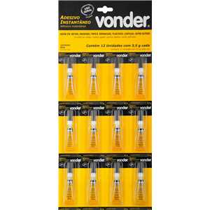 Adesivo instantâneo cianoacrilato, 3,5 g, VONDER