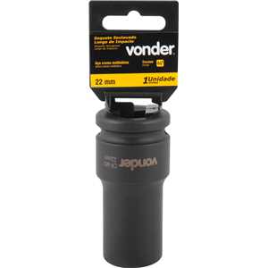 Soquete sextavado longo de impacto, 22 mm, encaixe de 3/4", VONDER