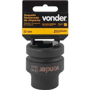 Soquete sextavado de impacto, encaixe de 1" x 22,0 mm, VONDER