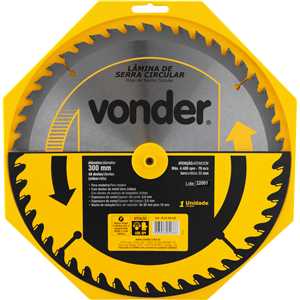 Lâmina de serra circular com dentes de metal duro/vídea, 300 mm x 30 mm, 48 dentes, VONDER