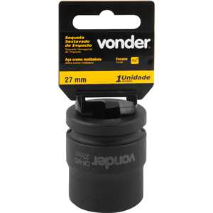 Soquete sextavado de impacto, encaixe de 3/4" x 27,0 mm, VONDER