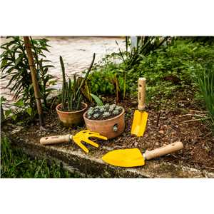 Conjunto para jardim, com 3 peças, cabos em madeira, VONDER