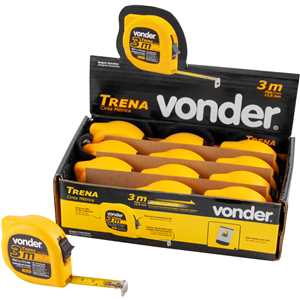 Trena curta de aço 3 m x 12,5 mm, caixa com 12, VONDER