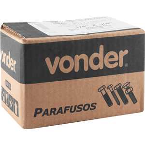 Parafuso sextavado zincado 1/4" x 3/4", UNC, rosca total, VONDER