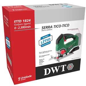 Serra tico-tico, bateria intercambiável de 18 V, sem bateria e sem carregador, ITTD 1824, DWT