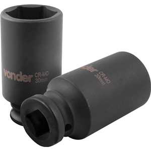 Soquete sextavado longo de impacto, 30 mm, encaixe de 1/2", VONDER