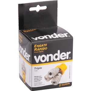 Engate rápido de 1/4", rosca fêmea 1/4" NPT, triplo, VONDER