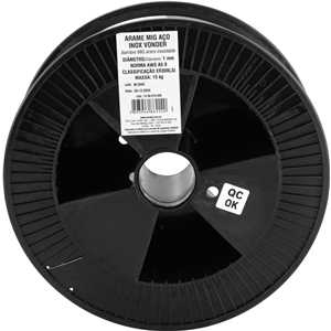 Arame MIG aço inox ER308LSi, 1,0 mm, carretel com 15 kg, VONDER