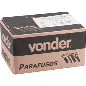 Parafuso francês zincado, 3/16" x 2", com porca, VONDER