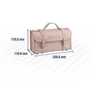 Maleta de couro para ferramentas, 330 mm x 170 mm x 110 mm, marrom, VONDER