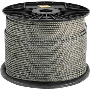 Cabo de aço galvanizado, alma de fibra, 3,18 mm - 1/8", 6 x 19M, VONDER