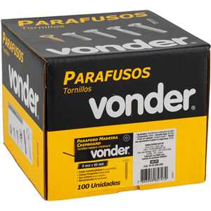 Parafuso madeira chipboard, cabeça flangeada, fenda cruzada/phillips, 6,0 mm x 90 mm, VONDER