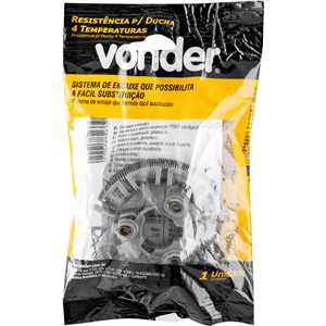 Resistência para ducha 4 temperaturas, 6.800 W, 220 V~, branca, VONDER
