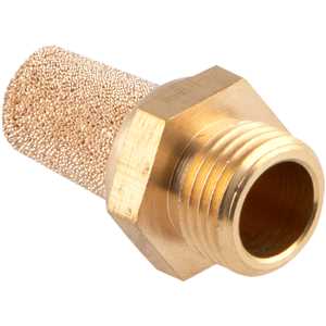 Silenciador de ar comprimido, longo, em latão, rosca 1/8" BSP, VONDER
