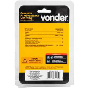 Corrente para motosserra com sabre de 16'', V3815SQ, VONDER