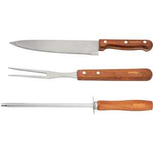 Jogo de utensílios para churrasco, em aço inox, com 4 peças, VONDER