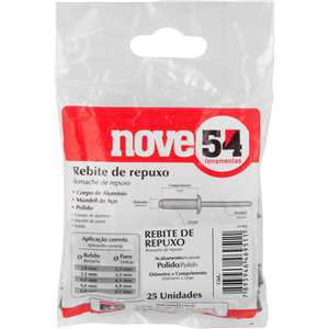 Rebite de repuxo 6,2 mm x 25,0 mm, pacote com 25 peças NOVE54