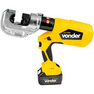 Alicate crimpador hidráulico, a bateria 18 V, ACV 400B, VONDER