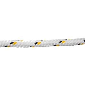 Corda multifilamento trançada 10,0 mm x 50 m, branca com detalhes em preto e amarelo, VONDER