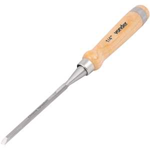 Formão chanfrado reto 1/4", com cabo em madeira, VONDER