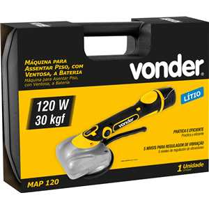 Máquina para assentar piso a bateria, com ventosa, 12 V, MAP 120 VONDER
