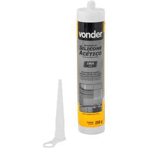 Borracha de silicone acético, cinza, 256 g, VONDER