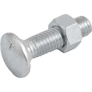 Parafuso francês zincado, 3/8" x 1.1/2", com porca, VONDER