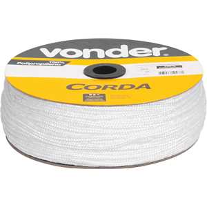 Corda multifilamento trançada 6,0 mm x 165 m, branca, em carretel, VONDER