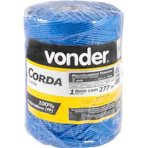 Corda multifilamento trançada 3,0 mm x 277 m, azul, VONDER
