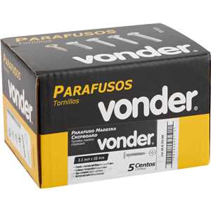 Parafuso madeira chipboard, cabeça flangeada, fenda cruzada/phillips, 3,5 mm x 20 mm, VONDER