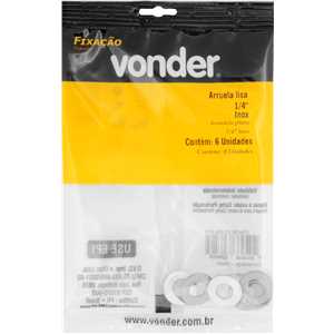 Arruela lisa 1/4", inox, VONDER