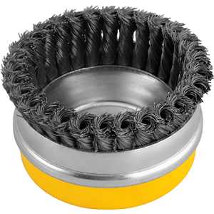 Escova tipo copo 5" torcida, em aço carbono, industrial, VONDER
