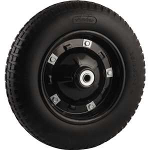 Roda completa com pneu maciço aro 8", furo de 3/4", capacidade 100 kg, VONDER