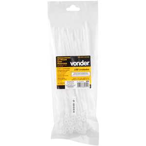 Abraçadeira de nylon para parafusos, branca, 220 mm x 4,3 mm, VONDER