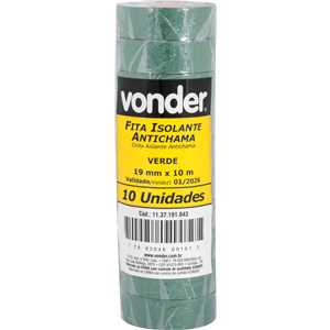 Fita isolante, 19 mm x 10 m, verde, VONDER