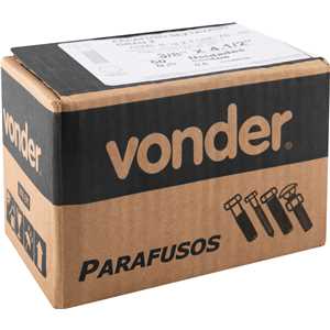 Parafuso sextavado zincado 3/8" x 4.1/2", UNC, rosca parcial, VONDER