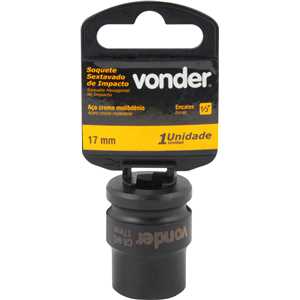 Soquete sextavado de impacto, encaixe de 1/2" x 17,0 mm, VONDER