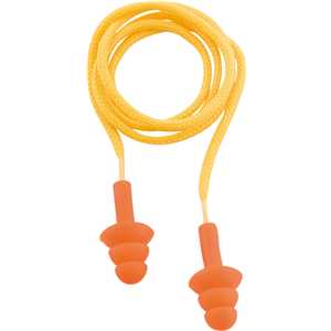 Protetor auditivo tipo plug, de silicone, com cordão em algodão, NOVE54