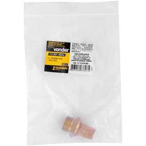 Silenciador de ar comprimido, longo, em latão, rosca 1/4" BSP, VONDER