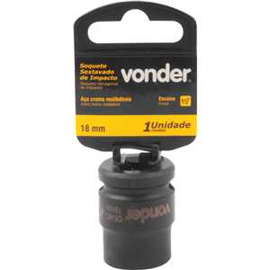 Soquete sextavado de impacto, encaixe de 1/2" x 18,0 mm, VONDER