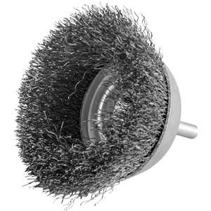 Escova de aço inox tipo copo, 3", com haste 1/4" VONDER