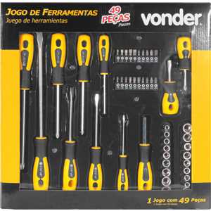 Jogo de ferramentas com 49 peças, VONDER