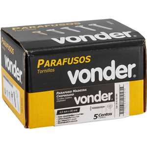 Parafuso madeira chipboard, cabeça flangeada, fenda cruzada/phillips, 4,5 mm x 20 mm, VONDER
