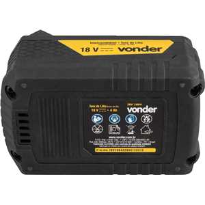 Bateria 18 V, íons de lítio, linha intercambiável, 4 Ah, IBV 1804 VONDER